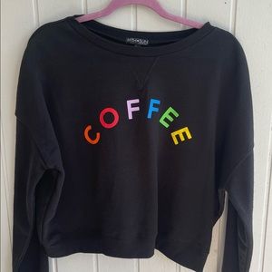 COFFEE Graphic Cropped Sweatshirt